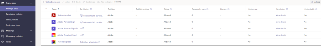 teams admin center