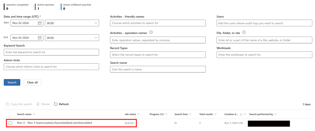 audit log purview search queue jannenevalainen.com