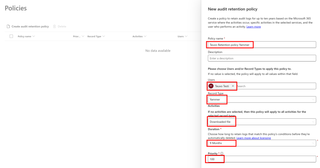 purview audit log retention policy jannenevalainen.com