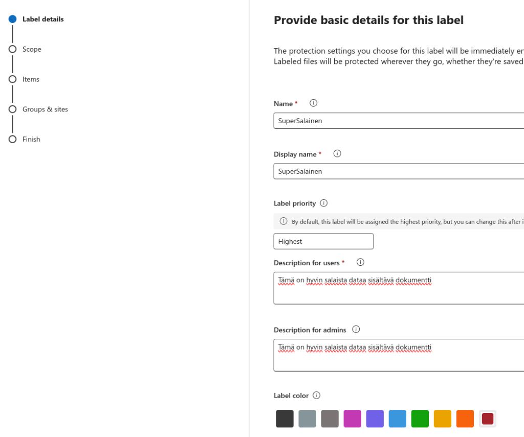 create sensitivity label purview jannenevalainen.com