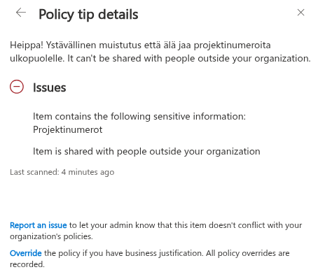 sharepoint onedrive dlp policy